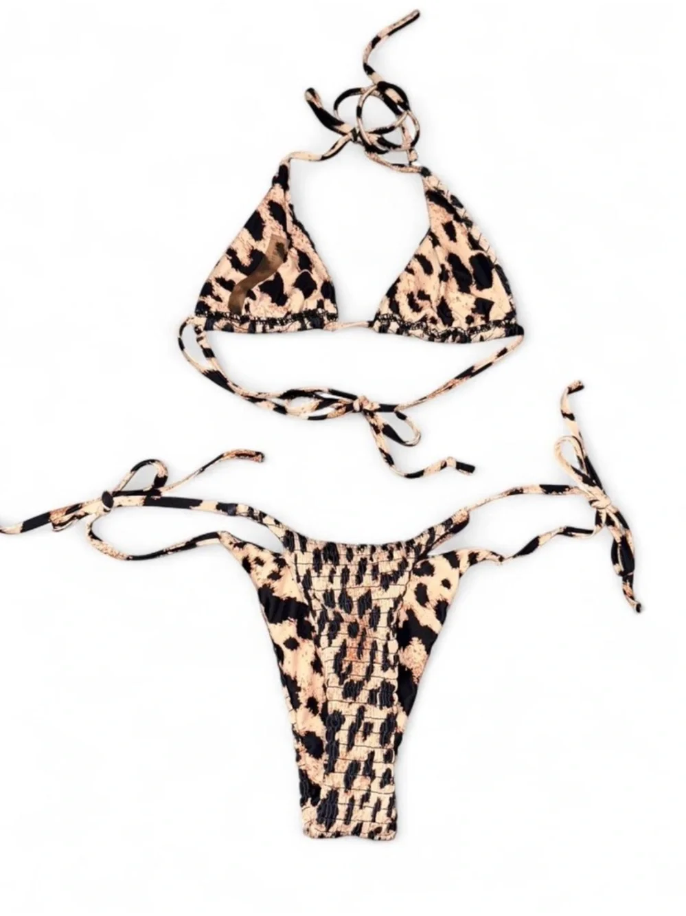 Leopard Print Tie Bikini Set in - Picture 2 of 2